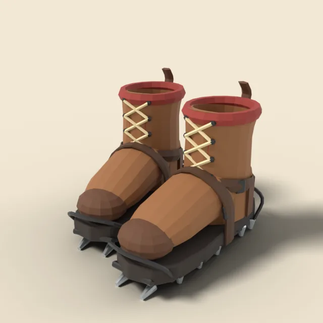 Spiked climbing boots