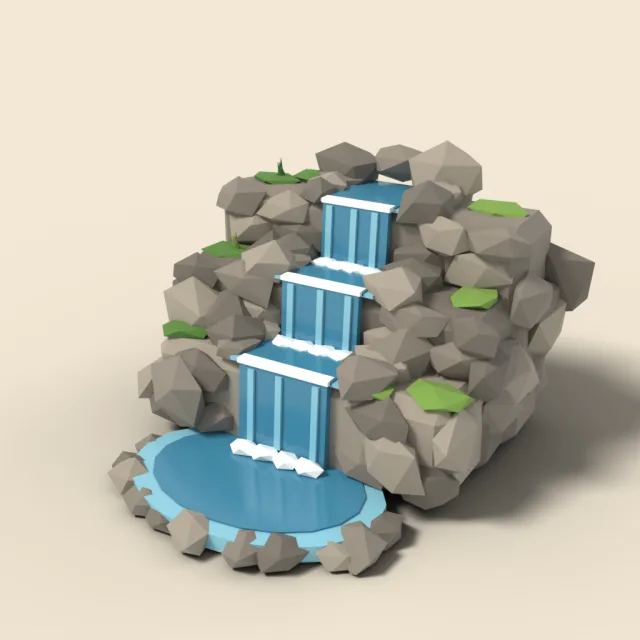 Tiered cascade waterfall