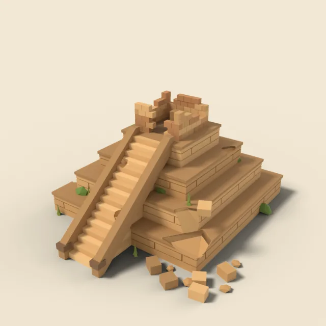Stepped ziggurat ruin