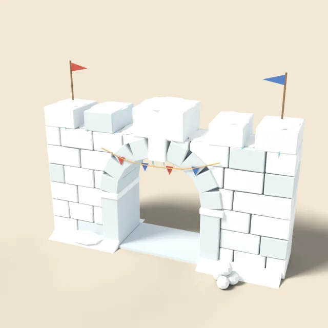 Snow block fort gate