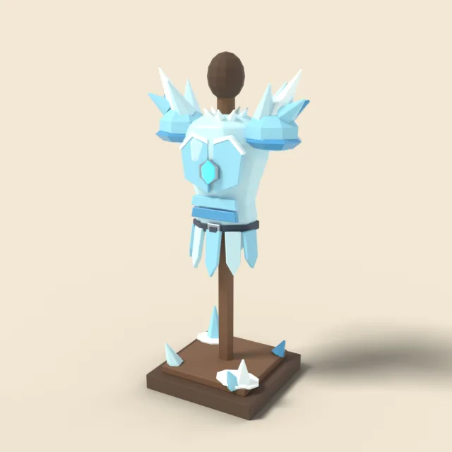 Ice crystal armor on stand