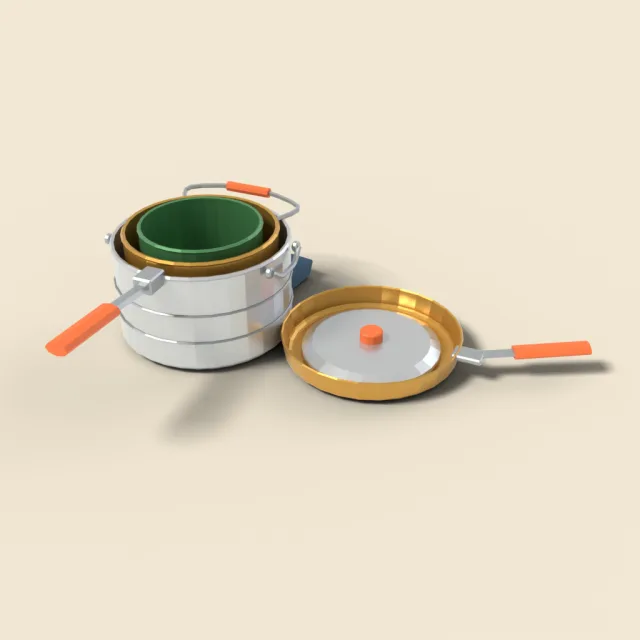 Nesting aluminium cook set