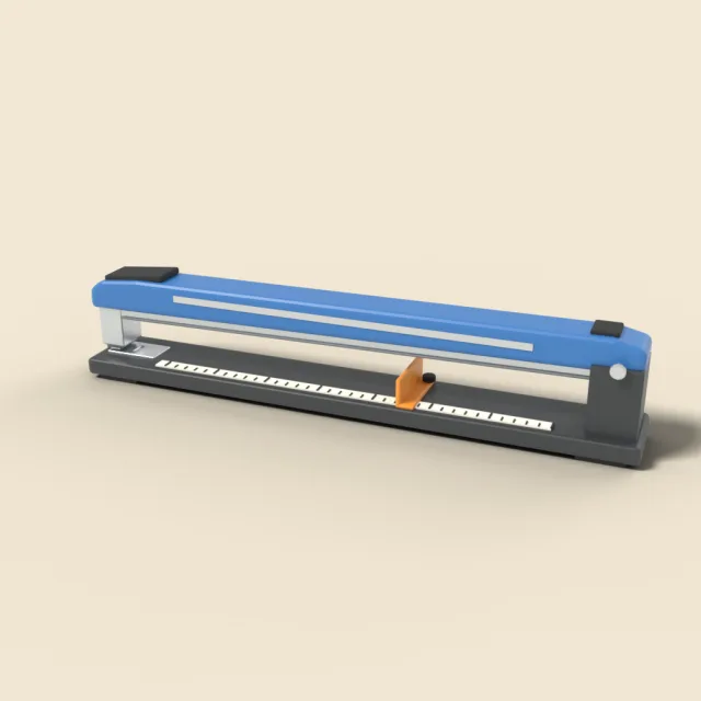 Long-arm booklet stapler