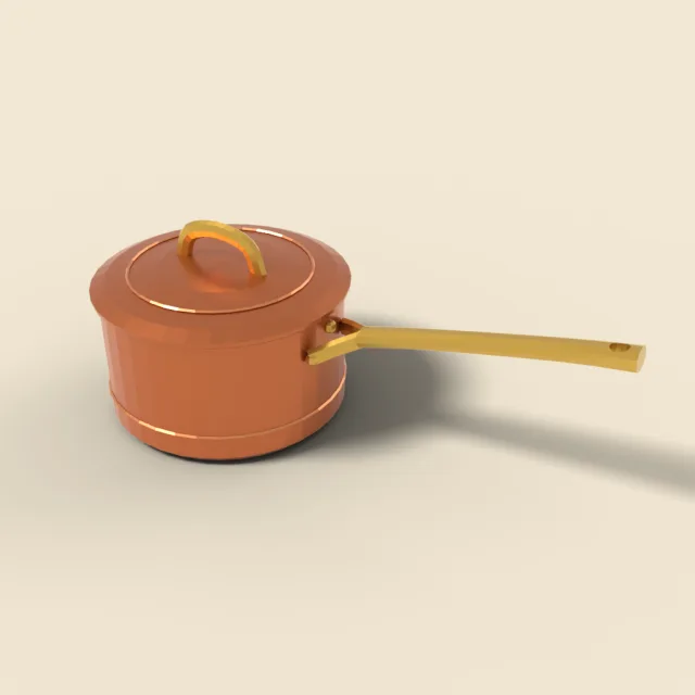 Copper saucepan with lid