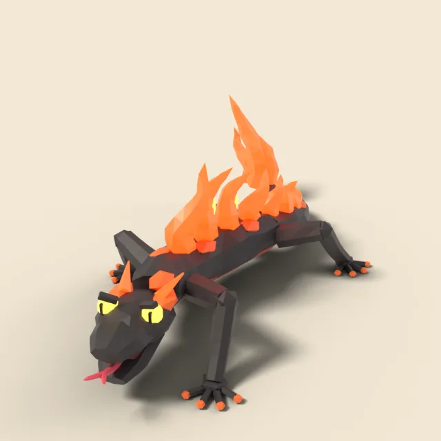 Fire salamander crawling