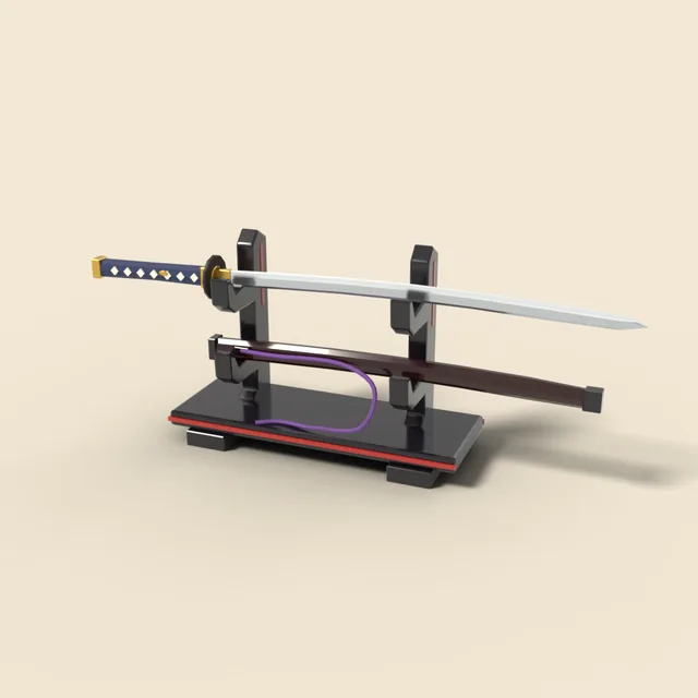 Katana on lacquered stand
