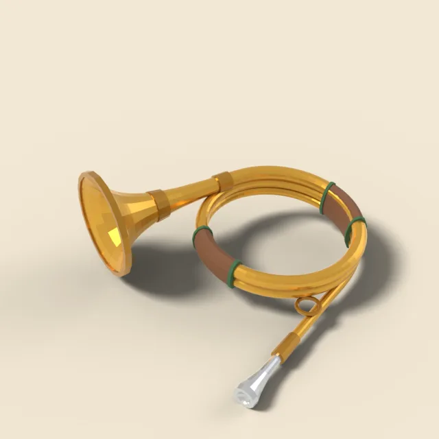 Hunting horn with round coil