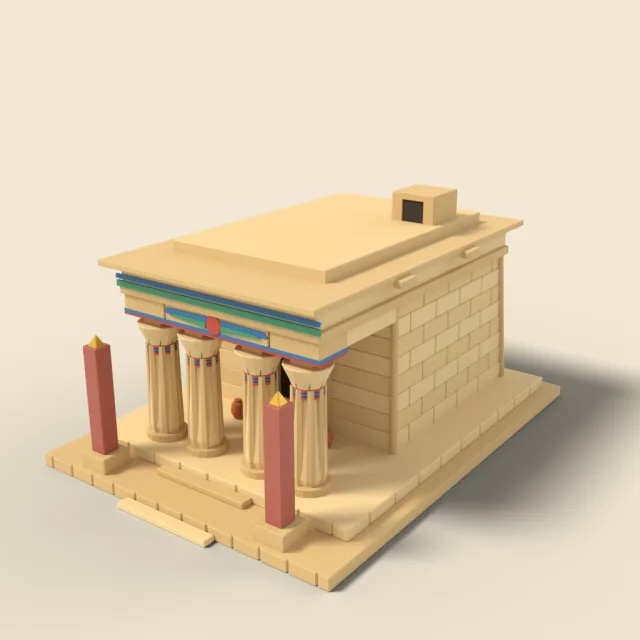 Small Egyptian shrine with papyrus columns