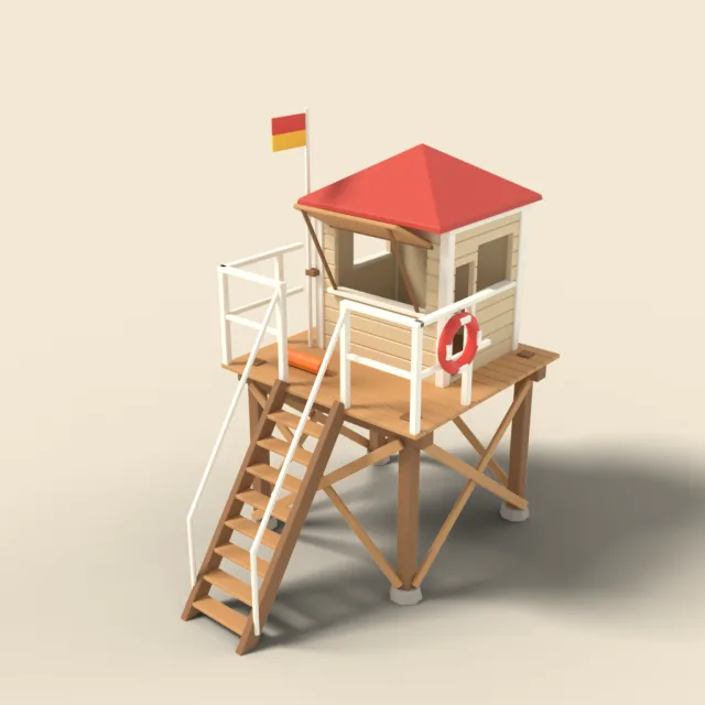 Wooden lifeguard tower