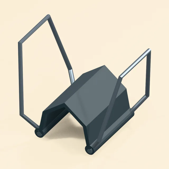 Folded spring binder clip with captured wire handles