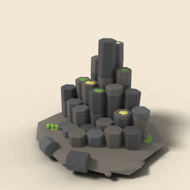 Basalt column cluster