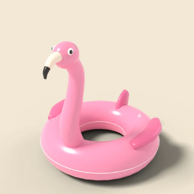 Inflatable swim ring flamingo