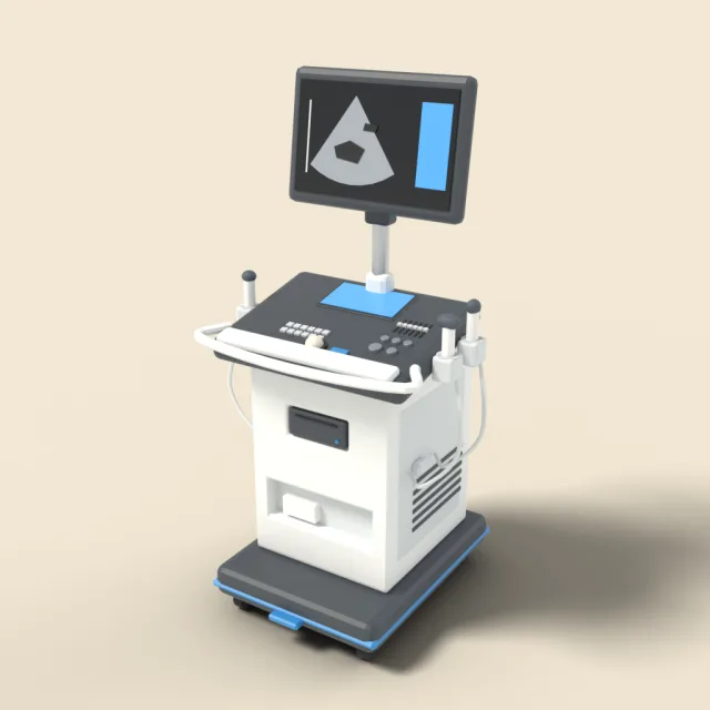 Ultrasound machine on cart