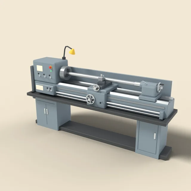 Large engine lathe with long bed