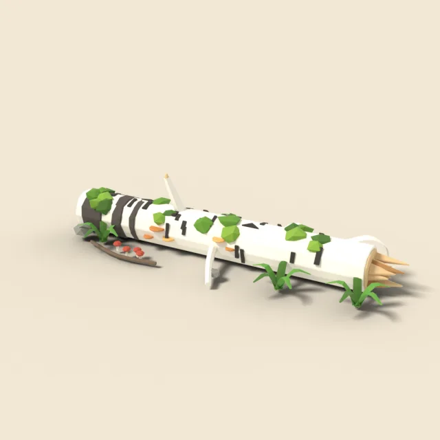 Fallen birch log