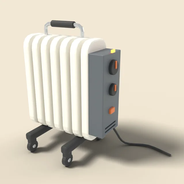 Compact oil-filled radiator heater