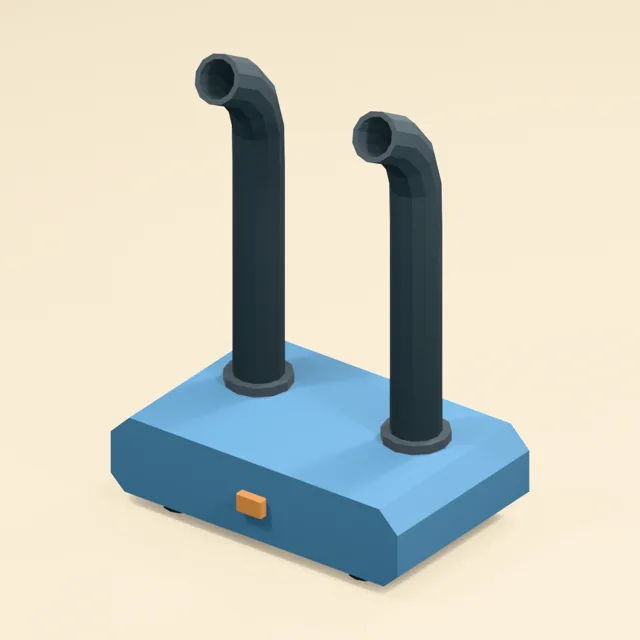 Twin-post warm-air boot dryer