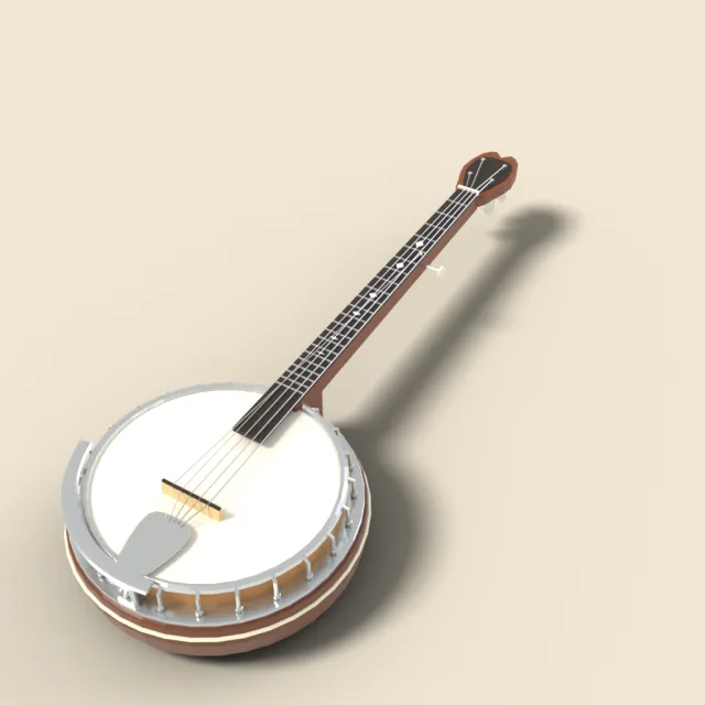 Five-string banjo with drum head