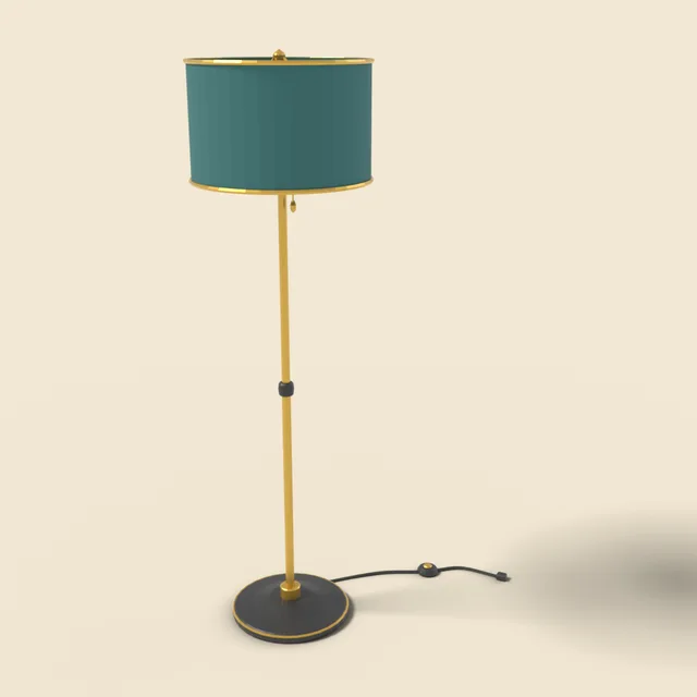 Floor lamp with drum shade