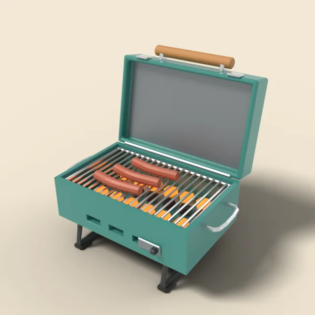 Portable tabletop charcoal grill
