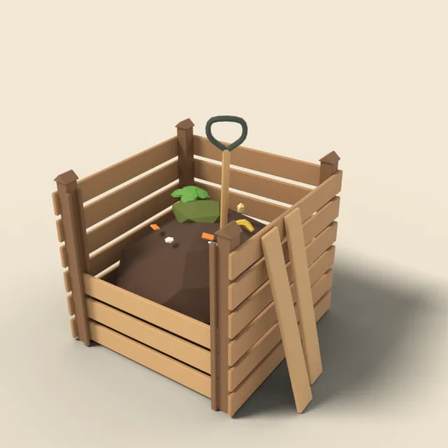 Compost bin wooden slat