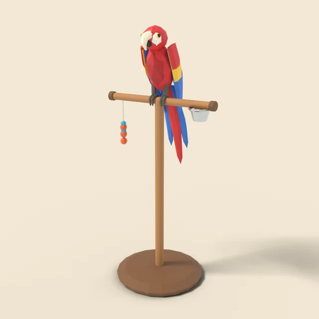 Parrot on perch