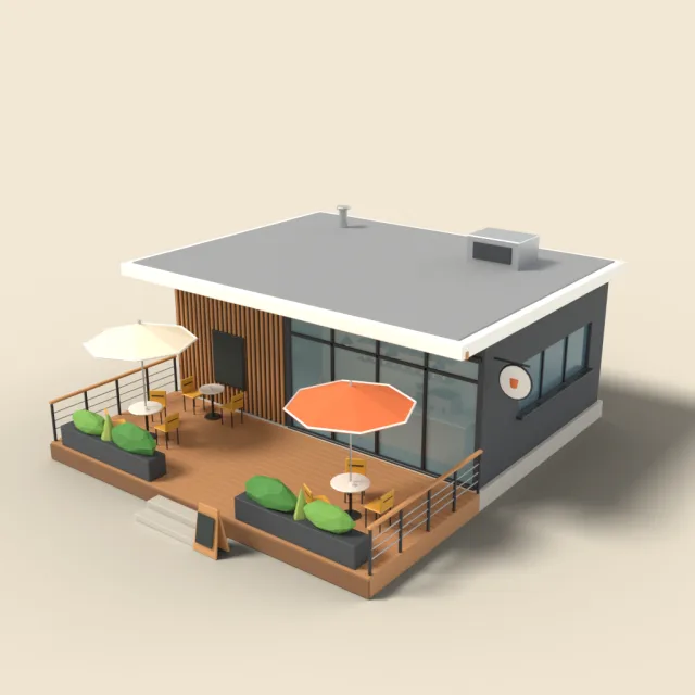 Coffee shop with terrace seats