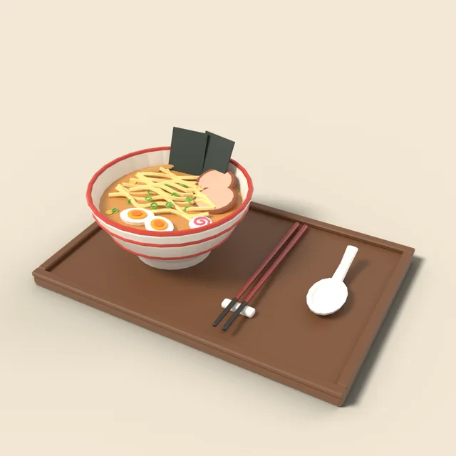 Bowl of ramen with egg and nori