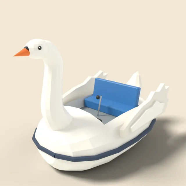 Paddle boat shaped like a swan