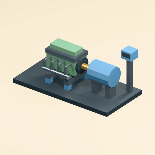 engine_dynamometer_testbed_exposed_supported_assembly