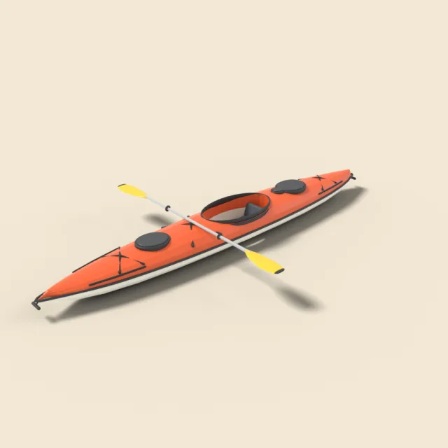 Kayak with paddle