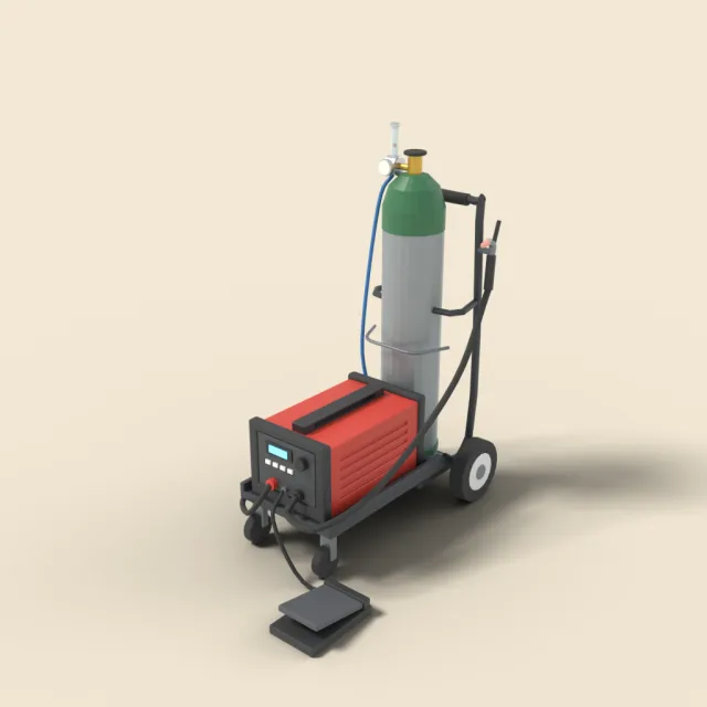 TIG welder with gas bottle