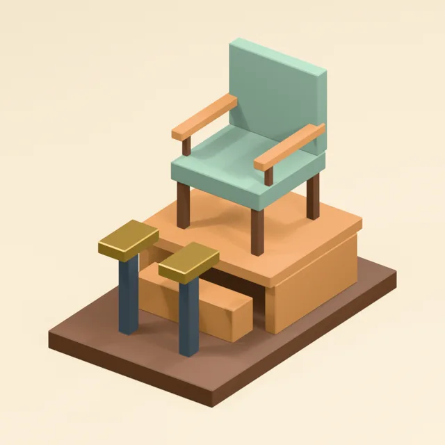 shoeshine_station_raised_chair_twin_polishing_rests
