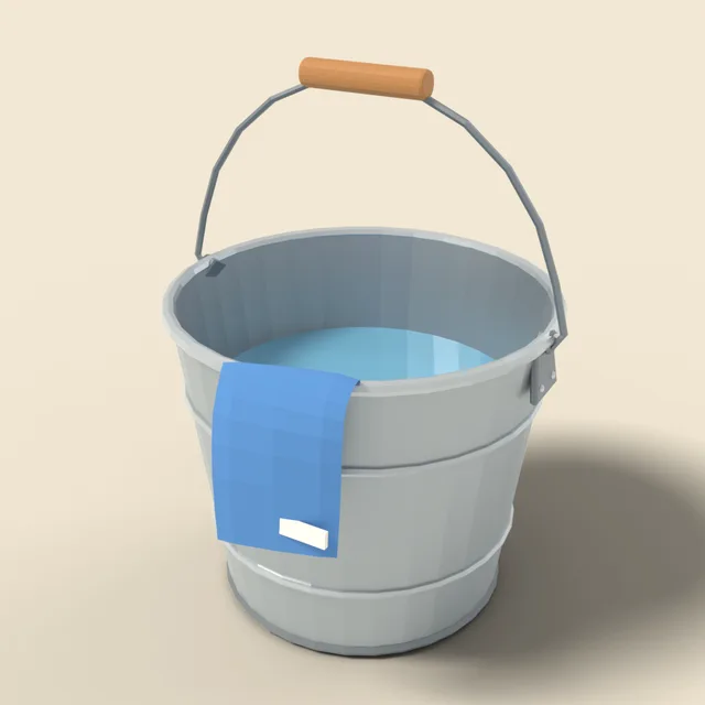 Galvanized bucket with handle