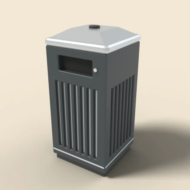 Modern metal trash can with lid