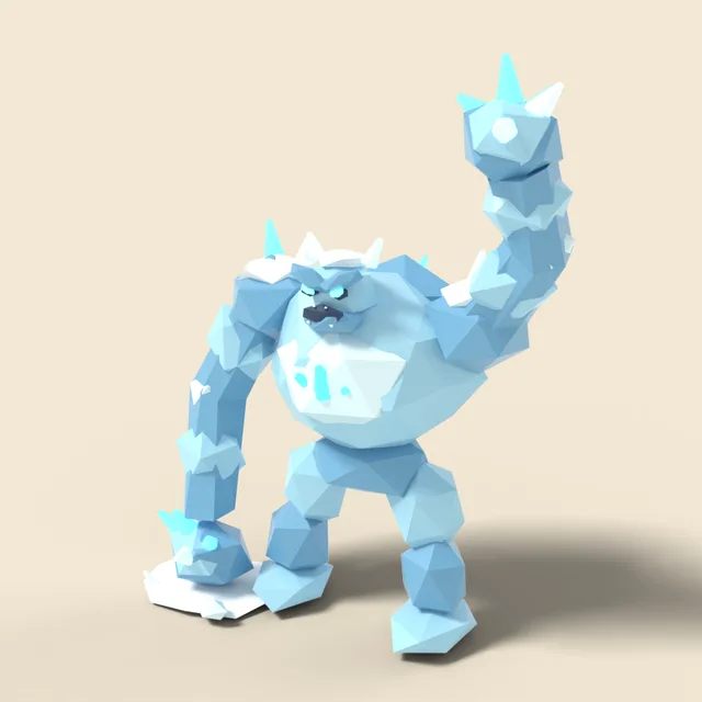 Ice golem with crystal fists