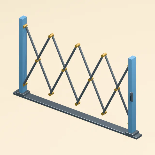 accordion_security_gate_cross_link_lattice_rolling_endpost