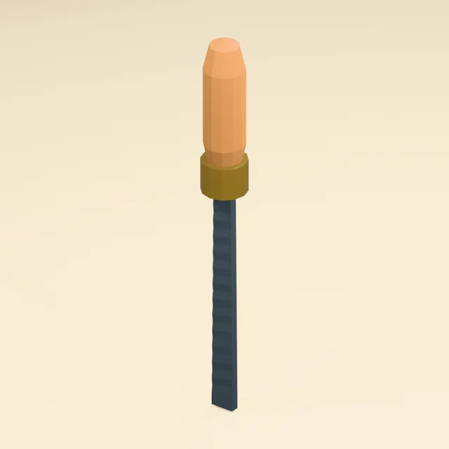 Single-cut flat hand file with wooden grip