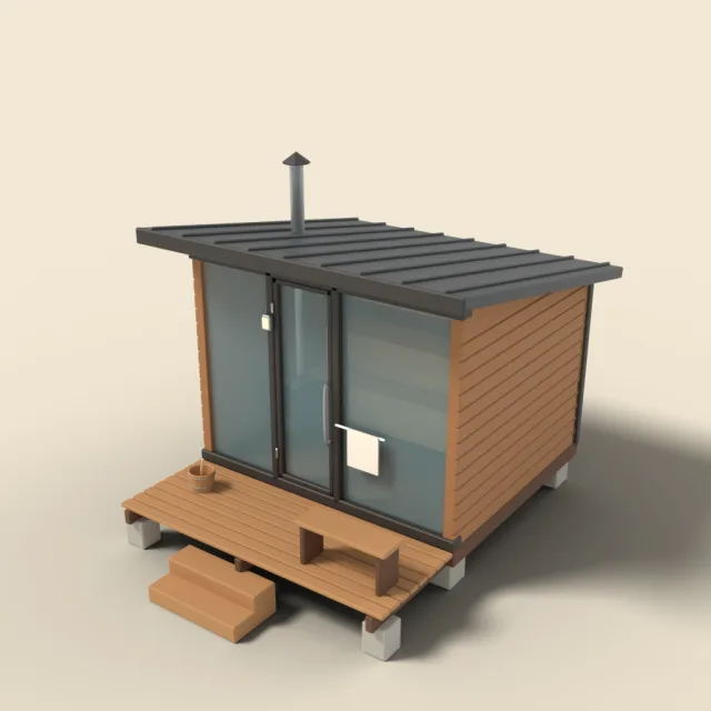 Glass-front panorama sauna