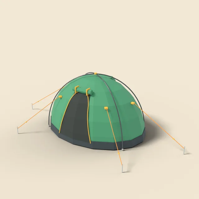 Dome tent with guy lines