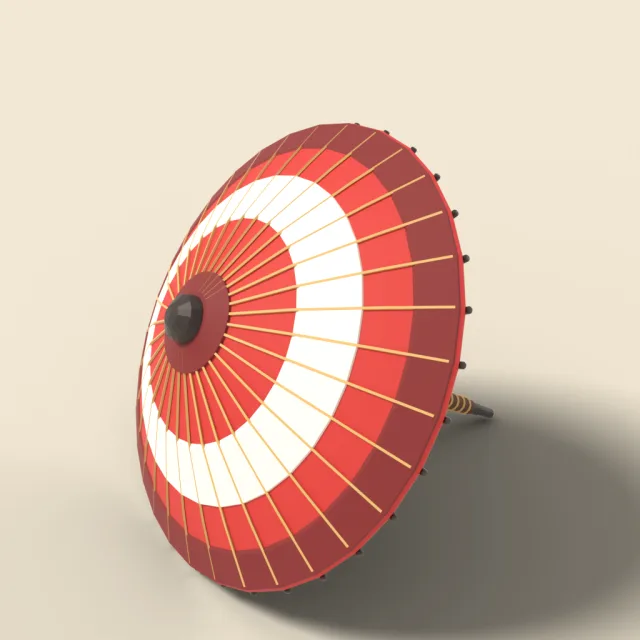 Paper parasol with bamboo ribs