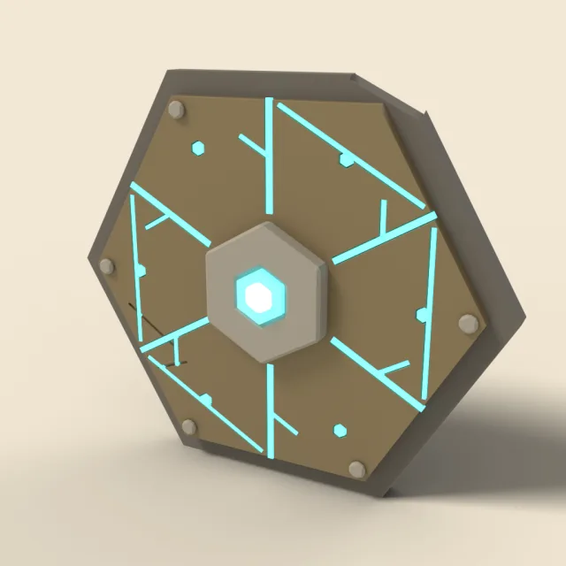 Hexagonal ancient tech shield