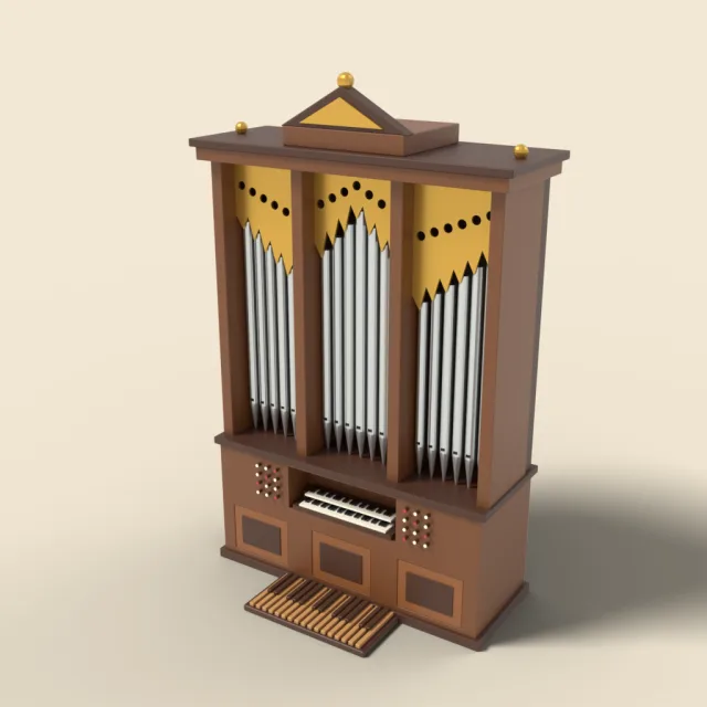 Pipe organ section with pipes