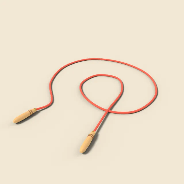 Large skipping rope with wooden handles