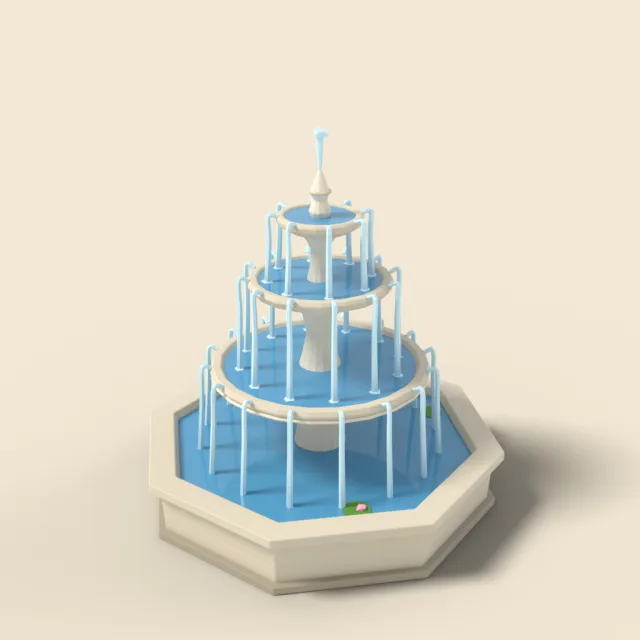 Tiered stone fountain