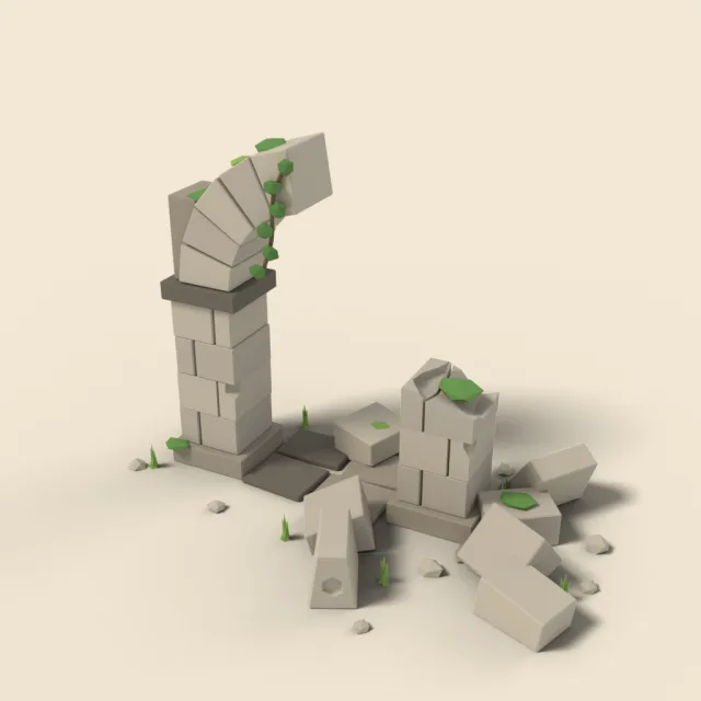 Collapsed stone arch