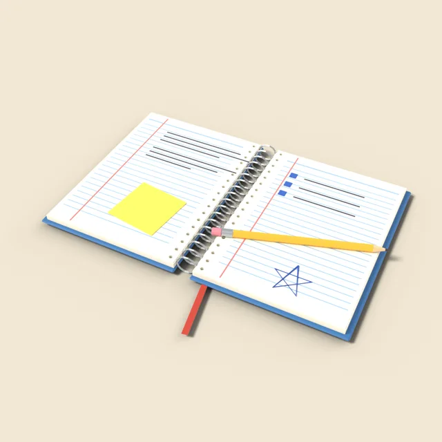 Open spiral notebook