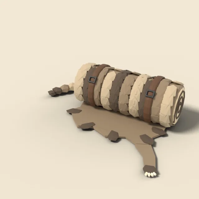 Rolled beast pelt