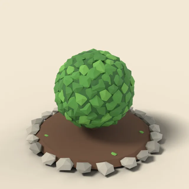 Topiary bush shaped like a ball