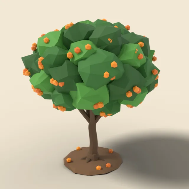 Orange tree with ripe fruit